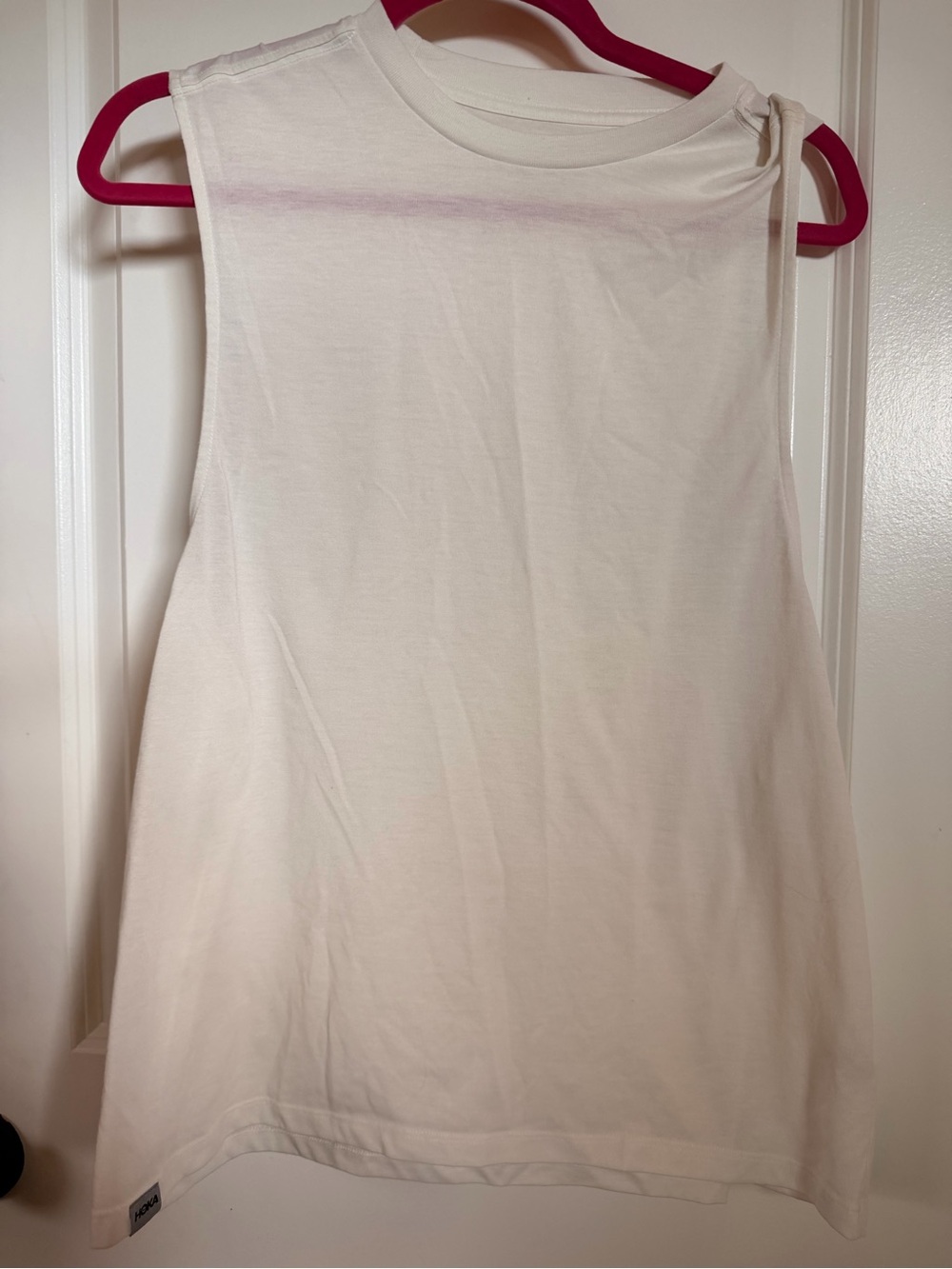 Women's or men hoka  Sleeveless Crewneck Tank Top - White